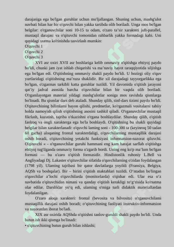Maxsus (Psixologiya) fanlarni o‘qitish jarayonida qo‘llaniladigan ta’lim shakllari (4 soat) 2