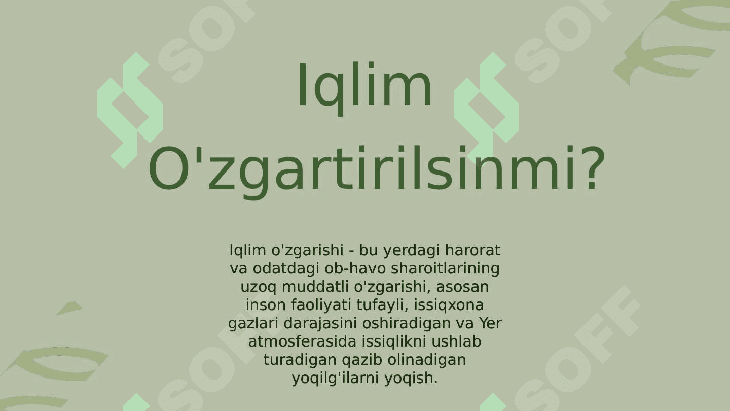 Iqlim o'zgartirish 2