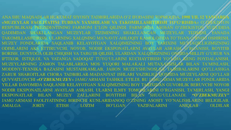 Madaniyat va san’at namunalarini muzeylashtirish 4