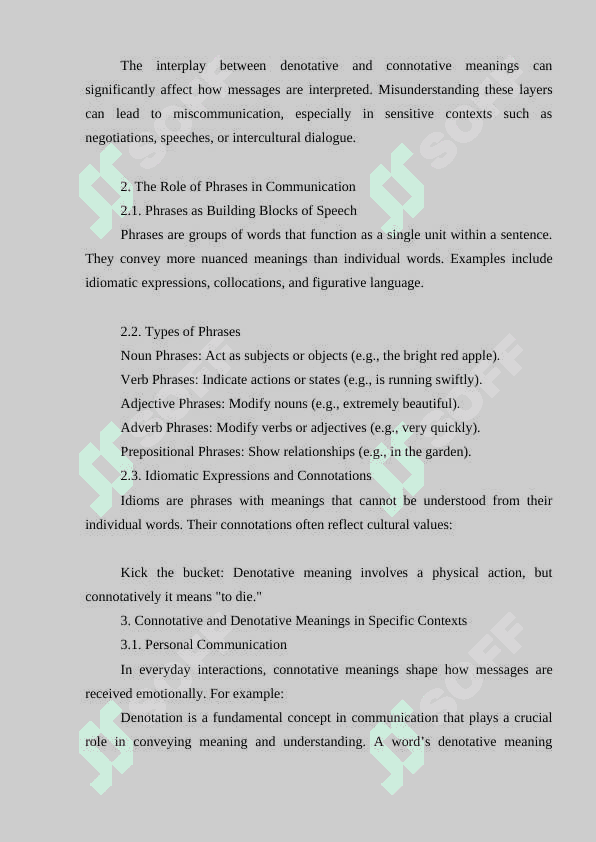 Using phrases accurately in speech with their connotative and denotative meaning 3