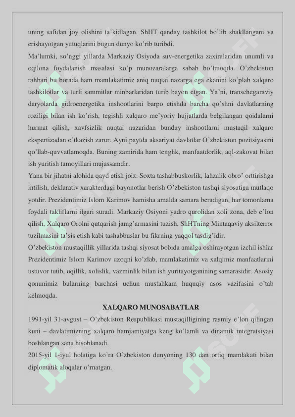 O‘zbekiston – xalqaro munosabatlarning to‘la huquqli sub’ekti sifatida 5