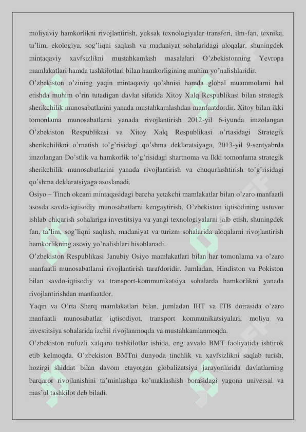 O‘zbekiston – xalqaro munosabatlarning to‘la huquqli sub’ekti sifatida 8