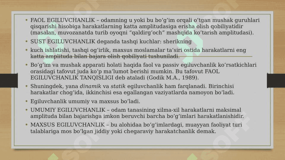 EGILUVCHANLIKNING RIVOJLANISH DARAJASINI ANIQLOVCHI OMLLAR. 5