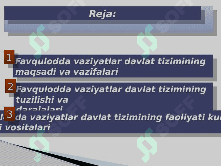 Fuqaro himoyasi masalalari ,  favqulodda vaziyatlarda aholi va hududlarni himoyalash davlat tizimi 2