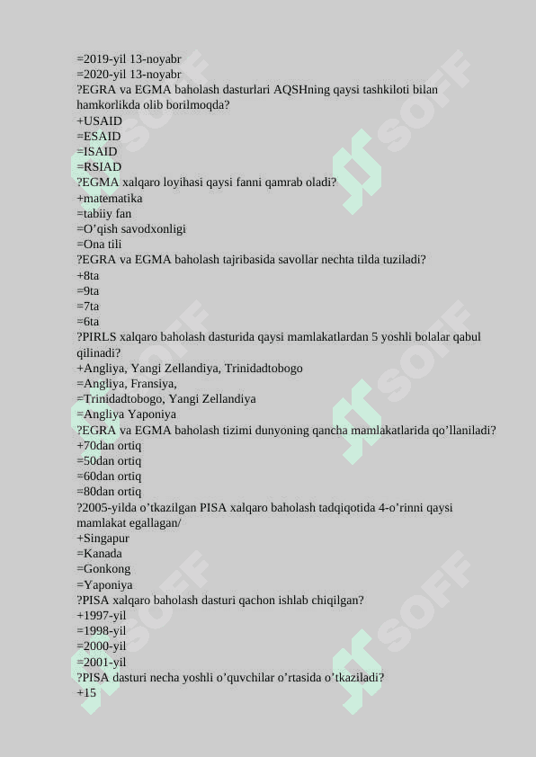 Boshlang'ich_ta'limda_xalqaro_baholash_dasturlari_me'zoni_dastur bo`yicha javobli testlar to`plami 3