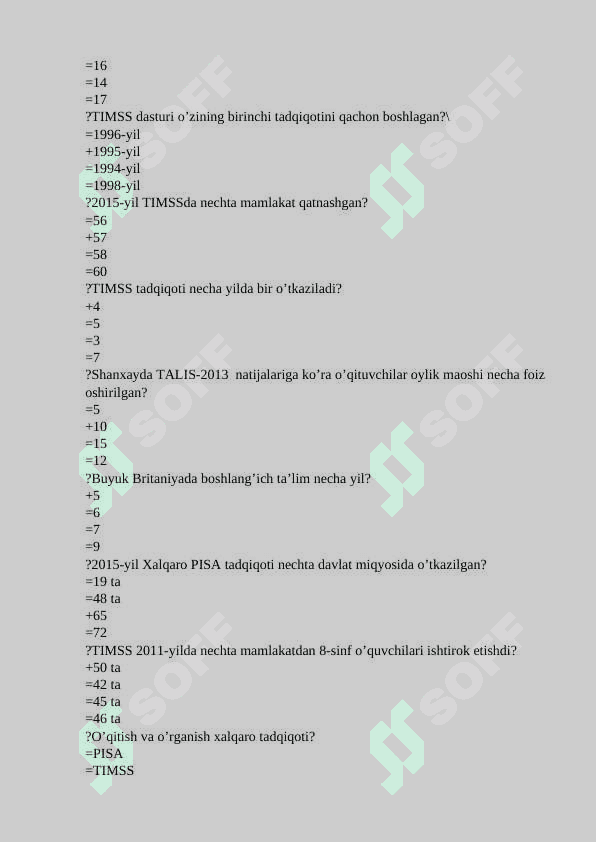 Boshlang'ich_ta'limda_xalqaro_baholash_dasturlari_me'zoni_dastur bo`yicha javobli testlar to`plami 4