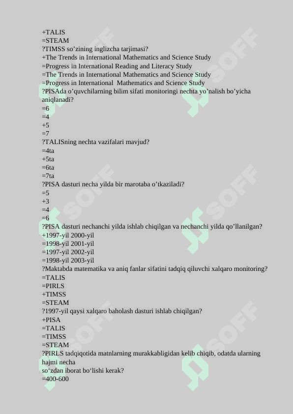 Boshlang'ich_ta'limda_xalqaro_baholash_dasturlari_me'zoni_dastur bo`yicha javobli testlar to`plami 5