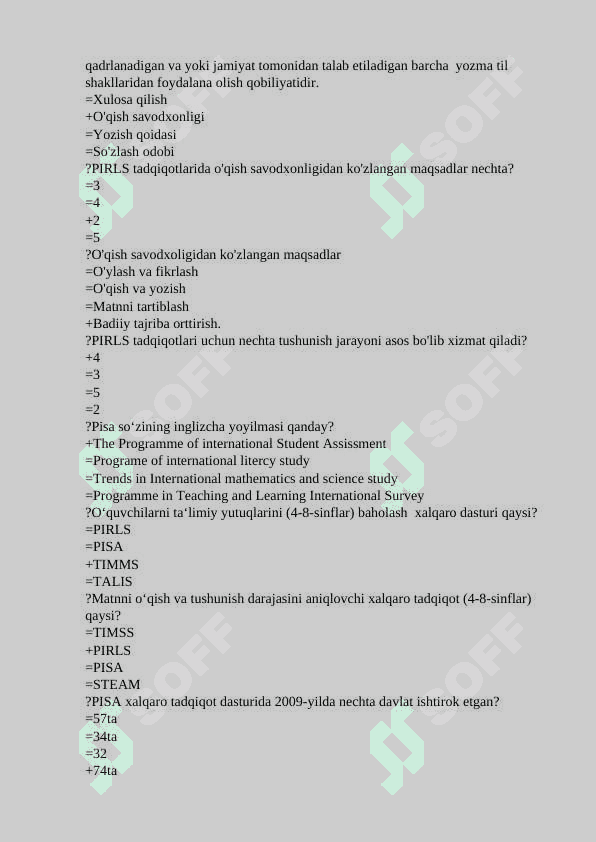 Boshlang'ich_ta'limda_xalqaro_baholash_dasturlari_me'zoni_dastur bo`yicha javobli testlar to`plami 7