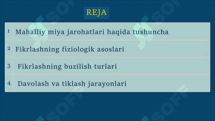 Mahalliy miya jarohatlari jarayonida fikrlashning buzilishi 2
