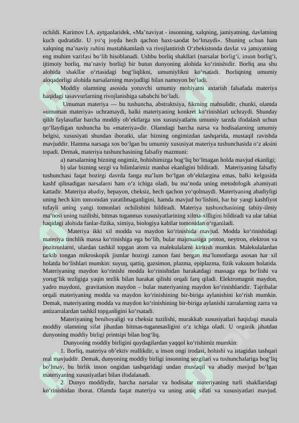 Borliq (ontologiya) va rivojlanish falsafasi. 3