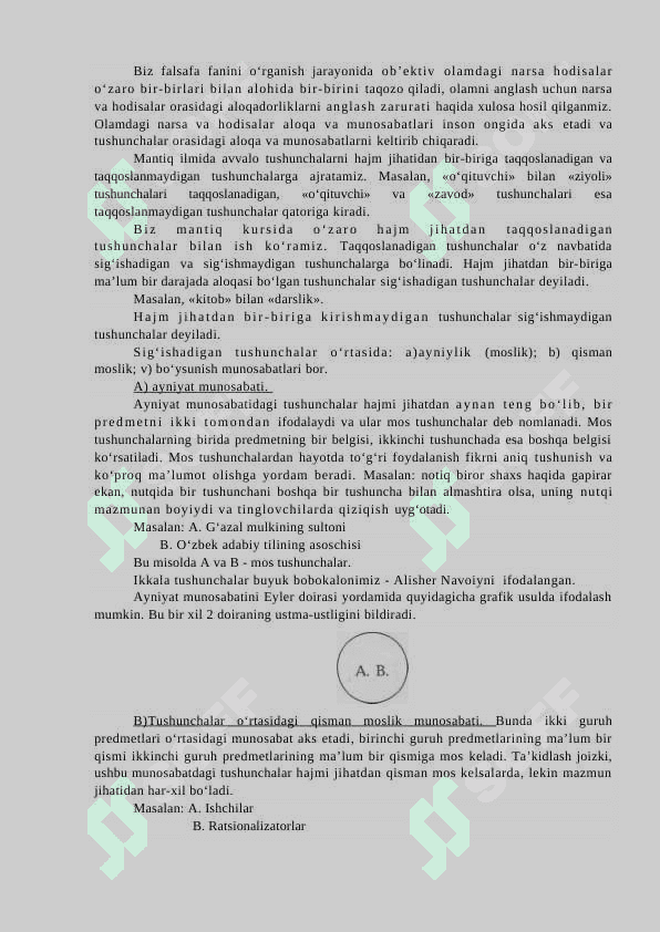 Tafakkur shakllari: Tushuncha, hukm, xulosa. 6