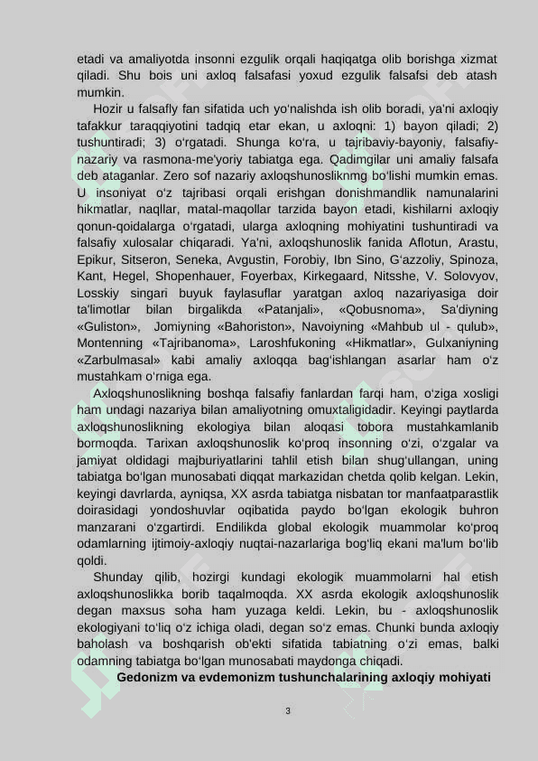Axloq falsafasi (Etika) 3