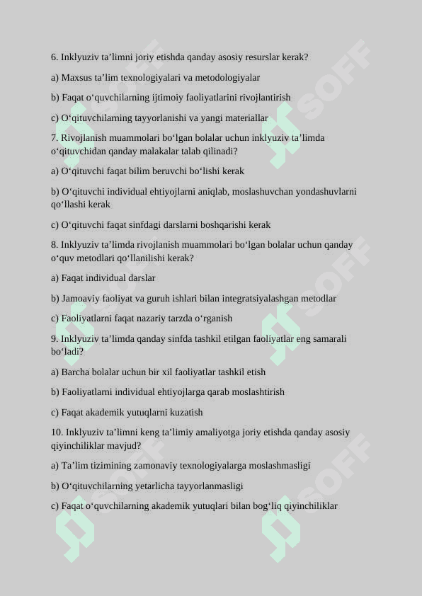 “Rivojlanish muammolari bo‘lgan bolalar uchun inklyuziv ta’limni keng ta’limiy amaliyotiga joriy etish algoritmlari” 2