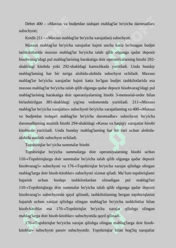 Budjet tashkilotlarida budjetdan tashqari mablag’lar hisobi 7