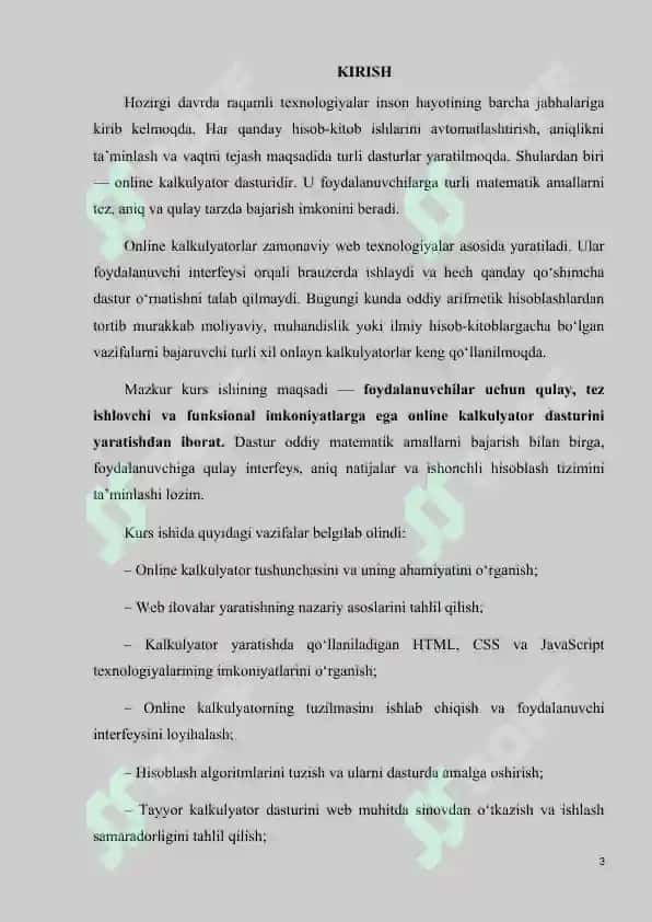 Online kalkulyator yaratish 3