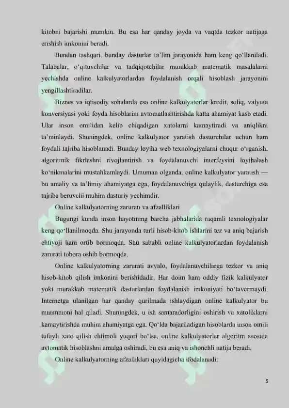 Online kalkulyator yaratish 5