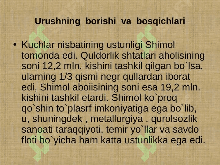 AQSH fuqarolar urushi 8