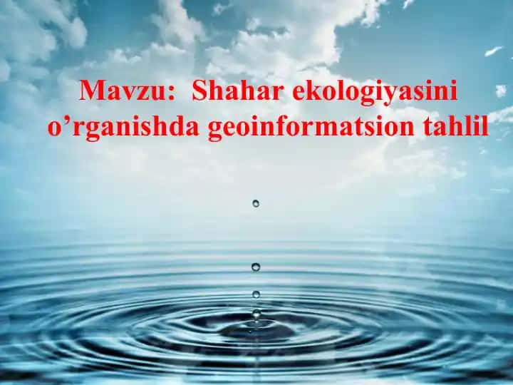 Shahar ekologiyasini o’rganishda geoinformatsion tahlil