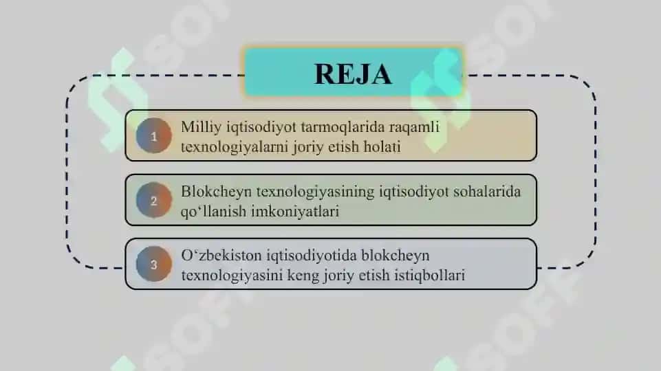 Milliy iqtisodiyotda blokcheyn texnologiyasidan foydalanish yo‘llari      |         MILLIY IQTISODIYOTNING TURLI SOHALARIDA BLOKCHEYN TEXNOLOGIYASIDAN FOYDALANISH YO‘LLARI      | 2