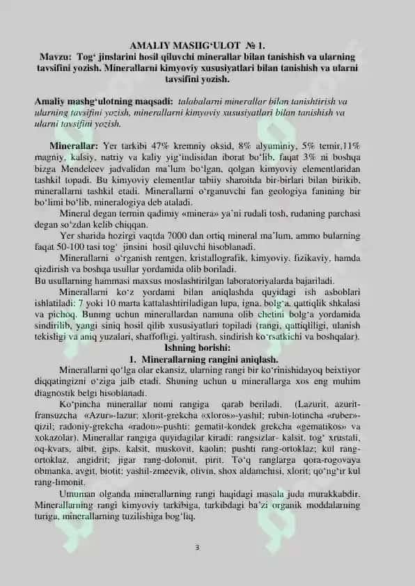 Injenerlik geologiyasi fanidan uslubiy qo'llanma 3