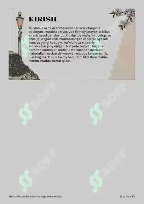 Mustamlaka davri tarixiga oid manbalar 3