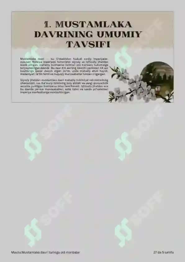 Mustamlaka davri tarixiga oid manbalar 5