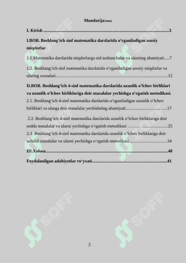 Boshlang‘ich 4-sinf matematika darslarida uzunlik o‘lchov birliklari va uzunlik o‘lchov birliklariga doir masalalar yechishga o‘rgatish metodikasi 2