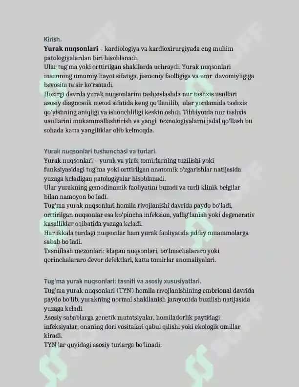 Orttirilgan va tug'ma yurak nuqsonlarini nur  tashxis usullari 3