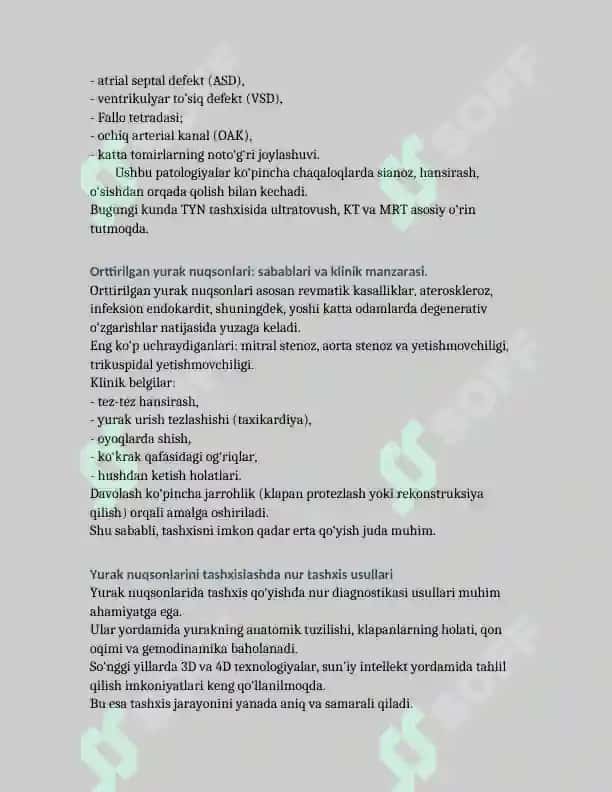 Orttirilgan va tug'ma yurak nuqsonlarini nur  tashxis usullari 4