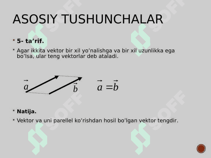 VEKTORLARNI TASHKIL ETISH 7
