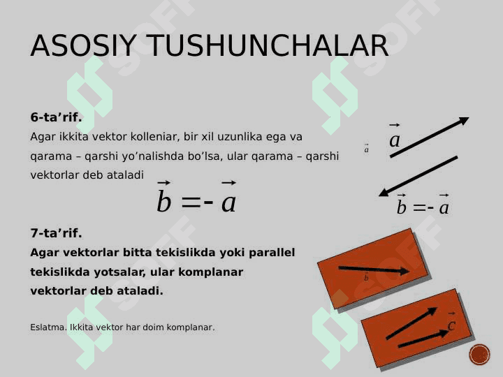 VEKTORLARNI TASHKIL ETISH 8