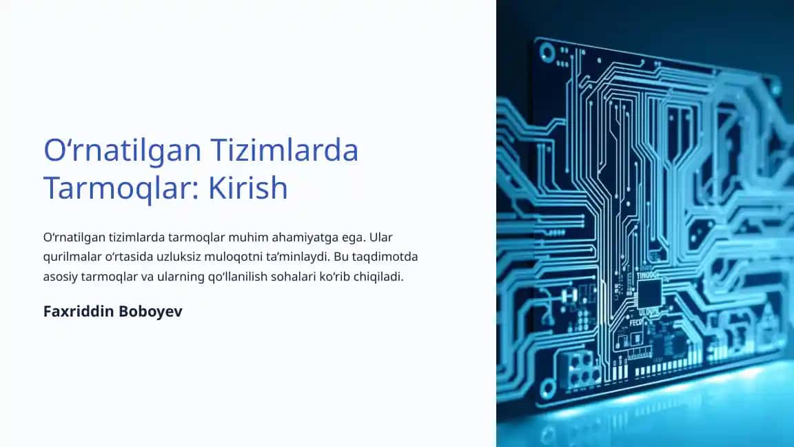 O'rnatilgan Tizimlarda Tarmoqlar