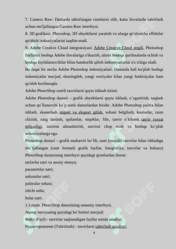 Adobe Photoshop dasturida instrumentlar yordamida maxsus effektlar yaratishning yo’llari 6