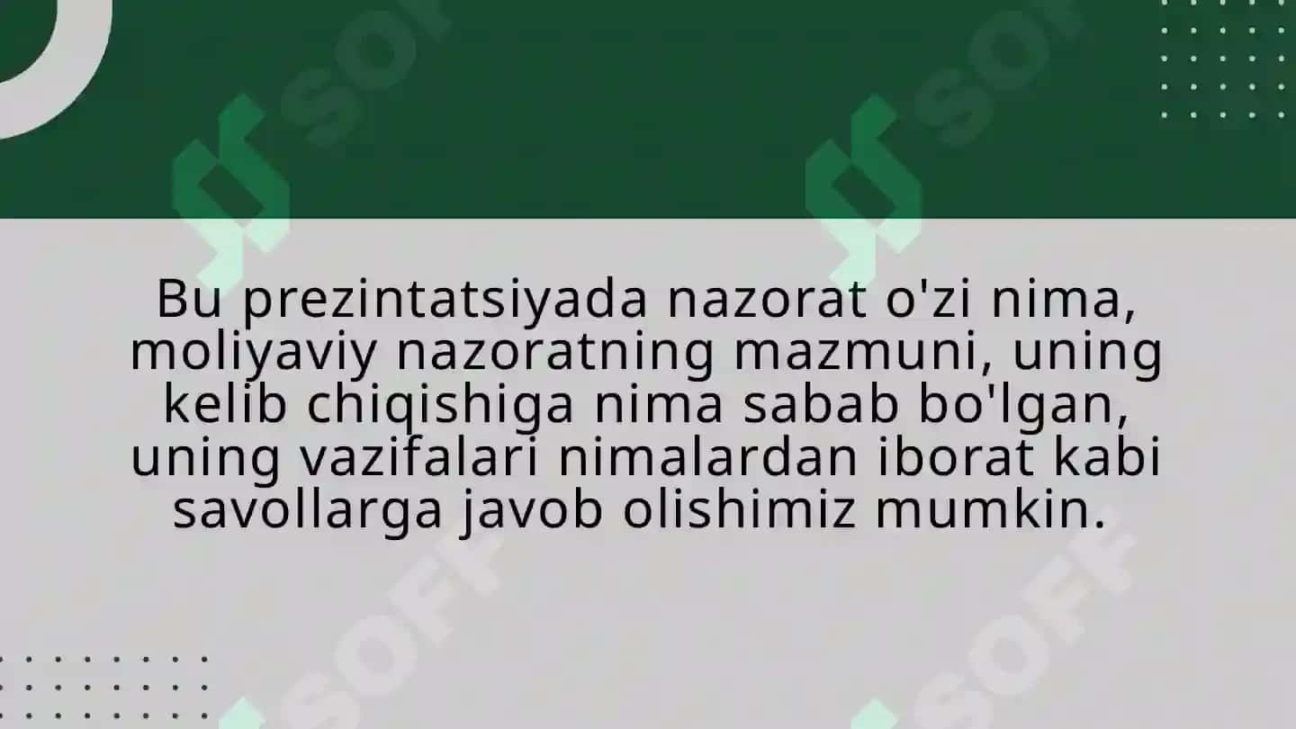 MOLIYAVIY NAZORAT 2