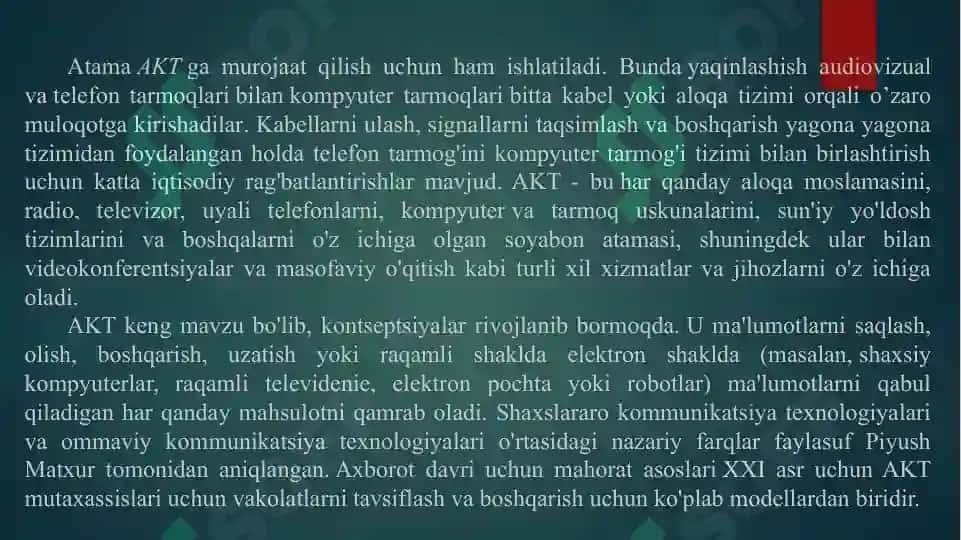 Axborot-kommunikatsiya texnologiyalari (AKT) 4
