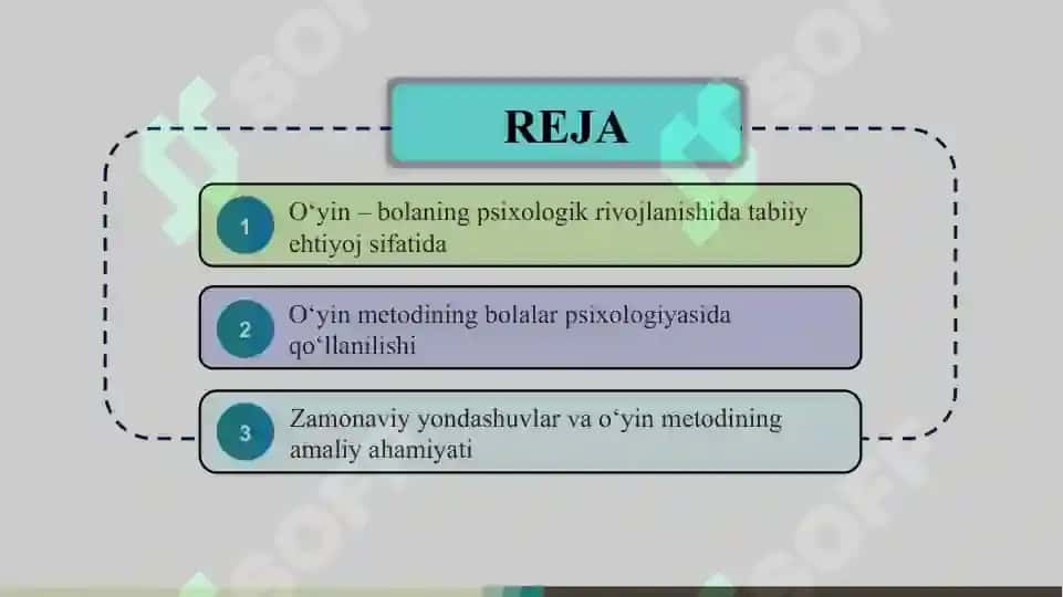 Bolalar psixologiyasida o‘yin metodining ahamiyati  SLAYD 2