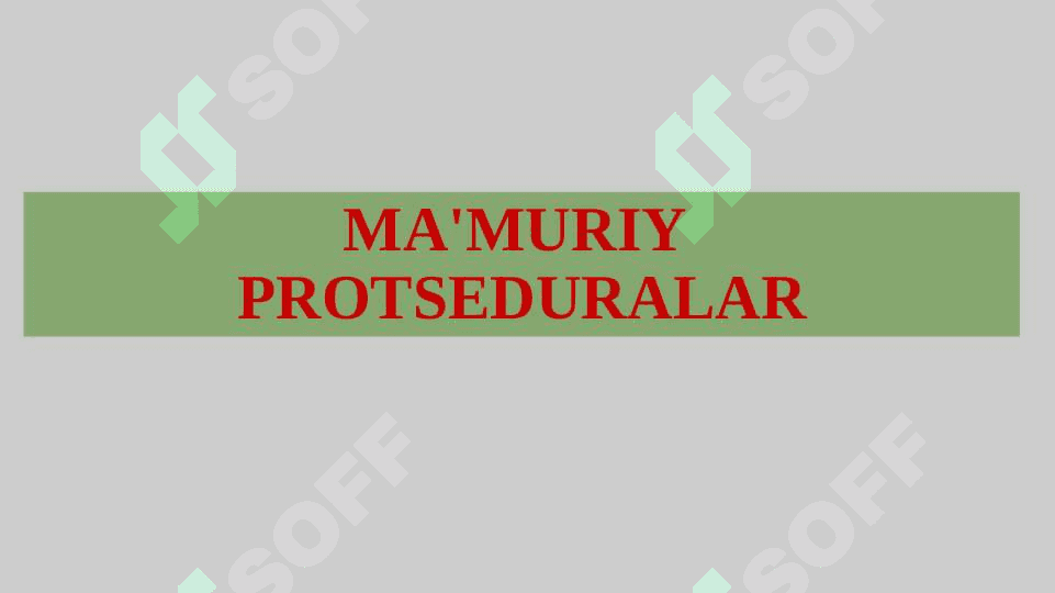 Ma'muriy tartib taomillar 2