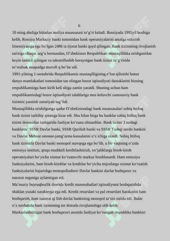 O’zbekiston Respublikasi bank tizimi va uning tarkibi. 7