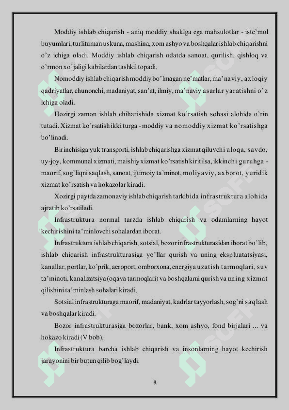 IQTISODIY FAOLIYAT VA UNING TURLARI 8