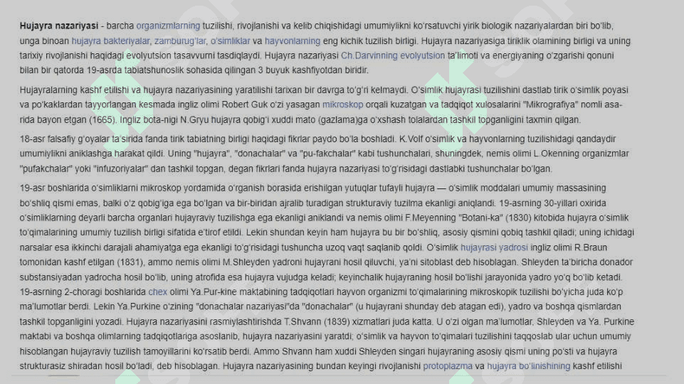 Hujayra nazariyasi, uning shakllari va evolutsiyasi, hujayraning kimyoviy tarkibi, xossalari, hujayra morfologiyasi 3