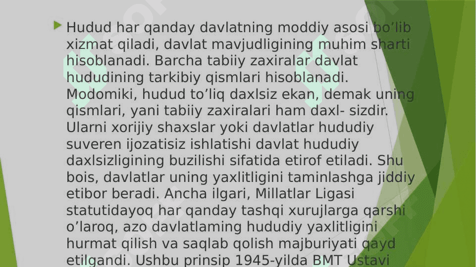 Xalqaro huquqda «davlat chegaralari» tushunchasi 2