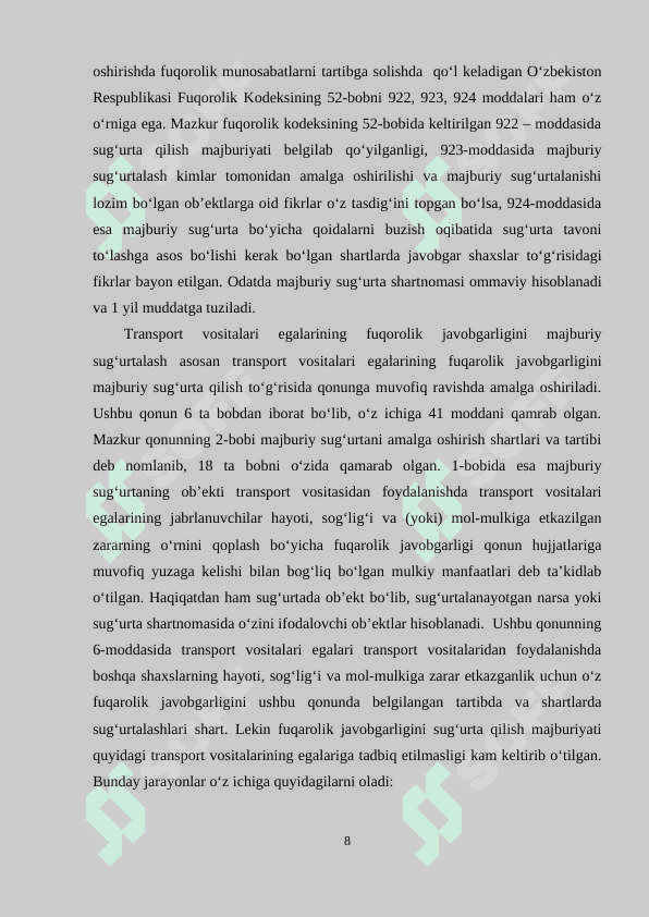 TRANSPORT SUG'URTASI VA UNING O'ZIGA XOS XUSUSIYATLARI 8