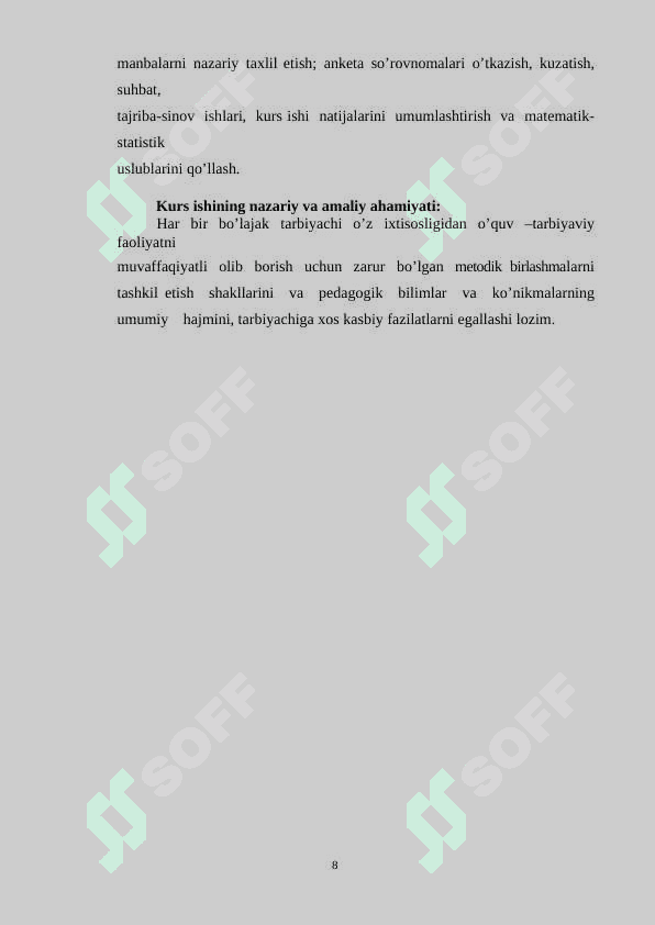 Maktabgacha talim tashkilotlarida pedogogik faoliyatlarni loyihalashtirishning o'ziga xos xususiyatlari 8