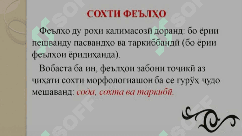 Тарзи таълими феъл дар синфҳои ибтидоӣ 8