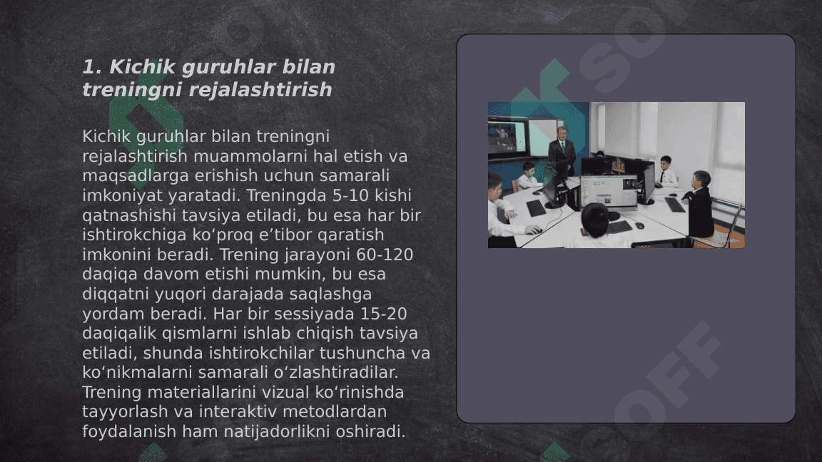 Trening jarayonida kichik guruhlar bilan ishlash 3