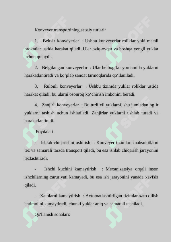 Konveyer transporti elektr jihozlari va ularni avtomatlashtirish. 1