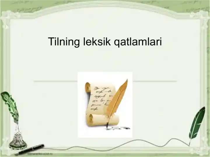 Tilning leksik qatlamlari 1