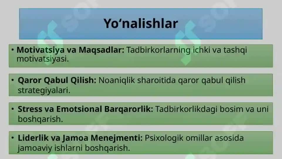 Biznes va tadbirkorlik faoliyati psixologiyasi 4