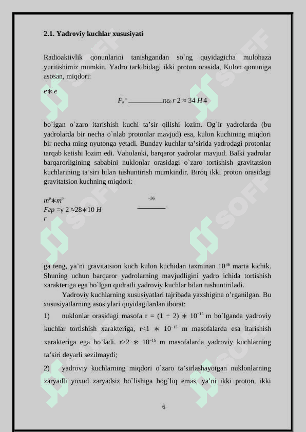 Atom yadrosi. 6
