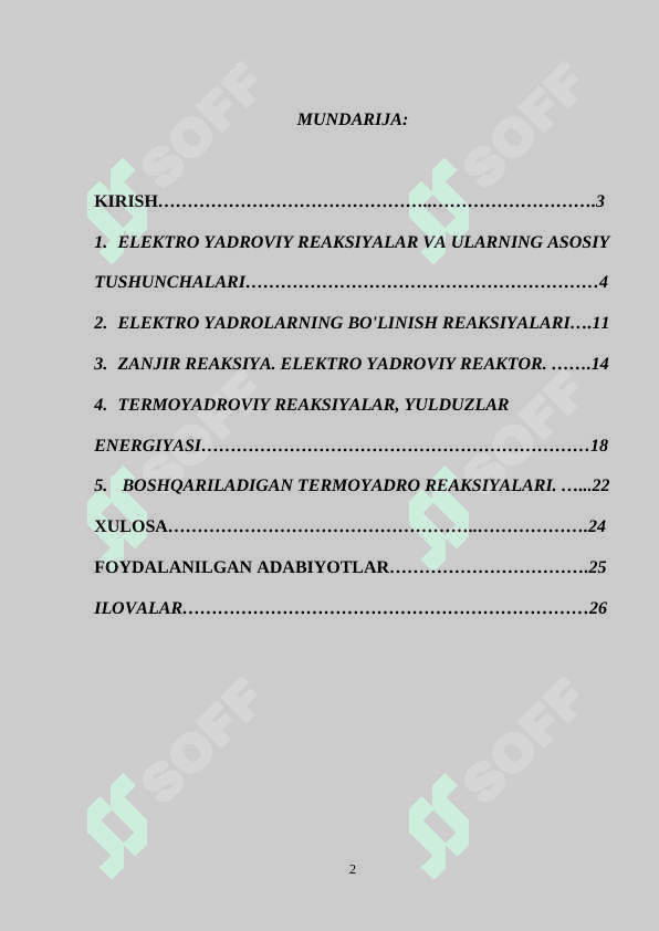 ELEKTRO YADRO REAKSIYALARI. 2